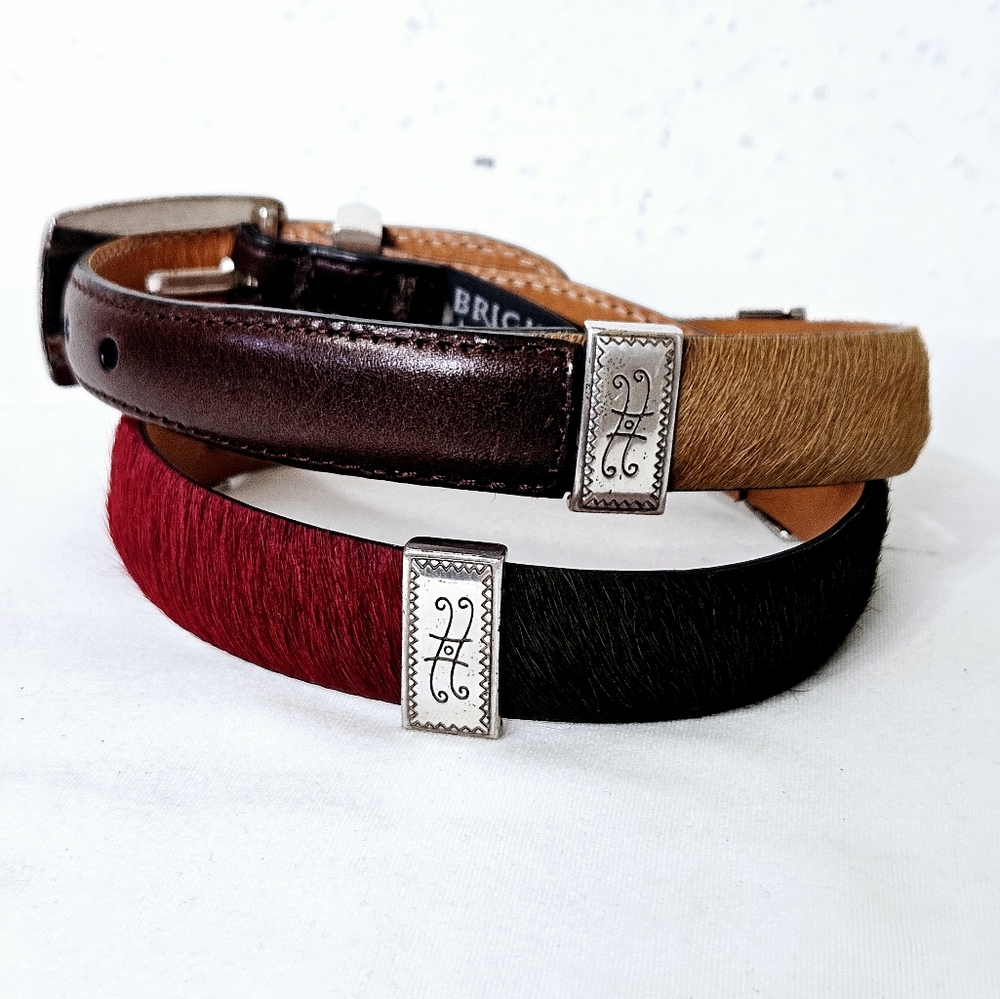 Brighton Brown and Red Leather Belts